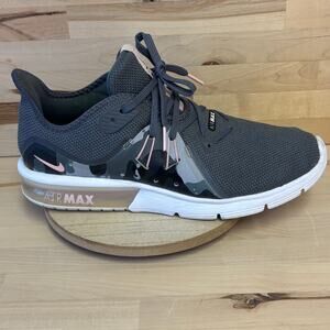NIKE AirMax Sequent Gray Pink Camo Athletic Shoes W9